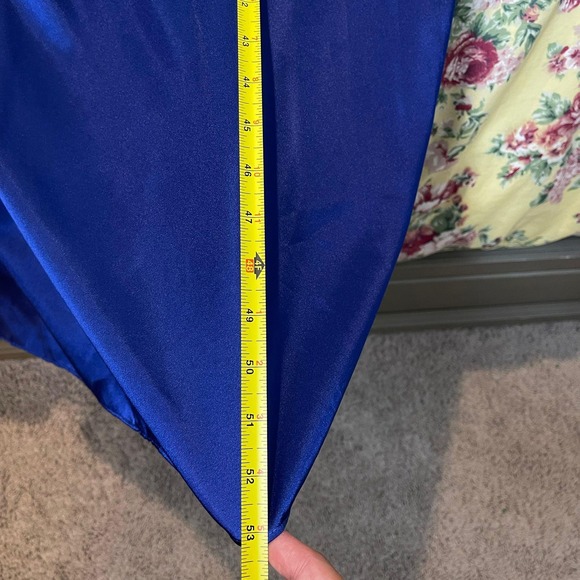 Barbizon Nightgown Maxi Lace Trim Sleepwear Lingerie Loungewear Blue Medium - Picture 10 of 12